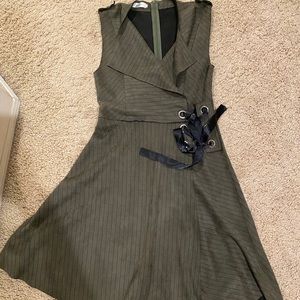 Dark green midi dress